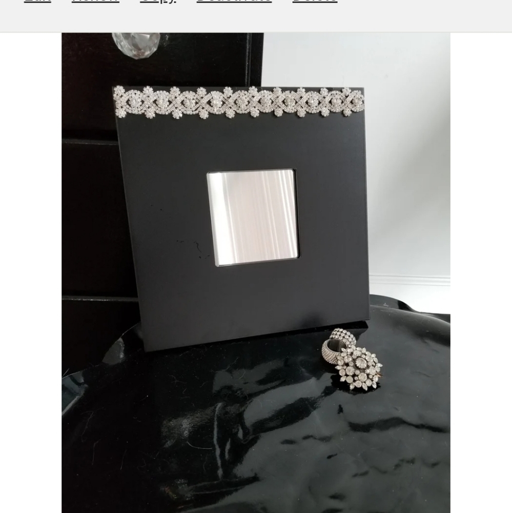 Black rhinestone wall mirror